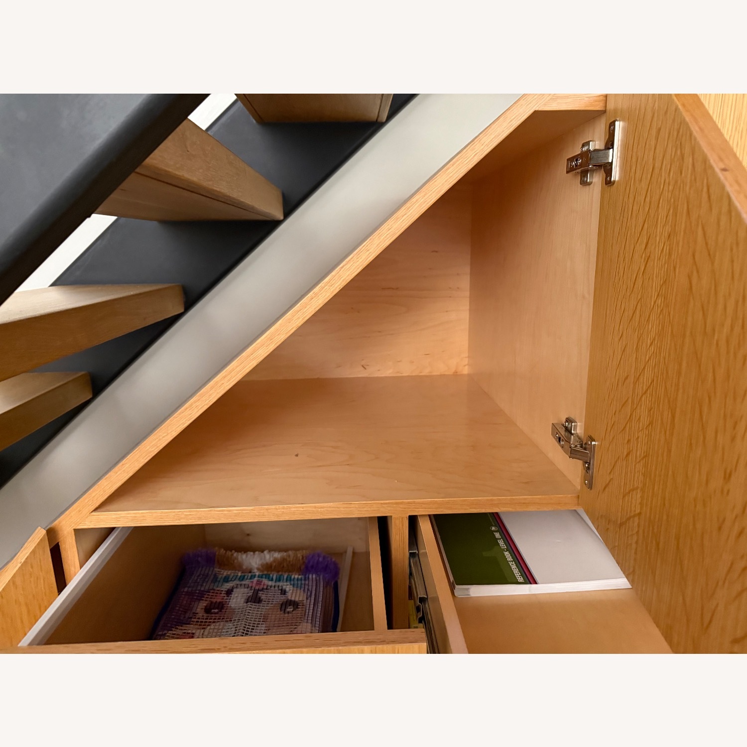 Natural Wood Slanted Sideboard - image-7