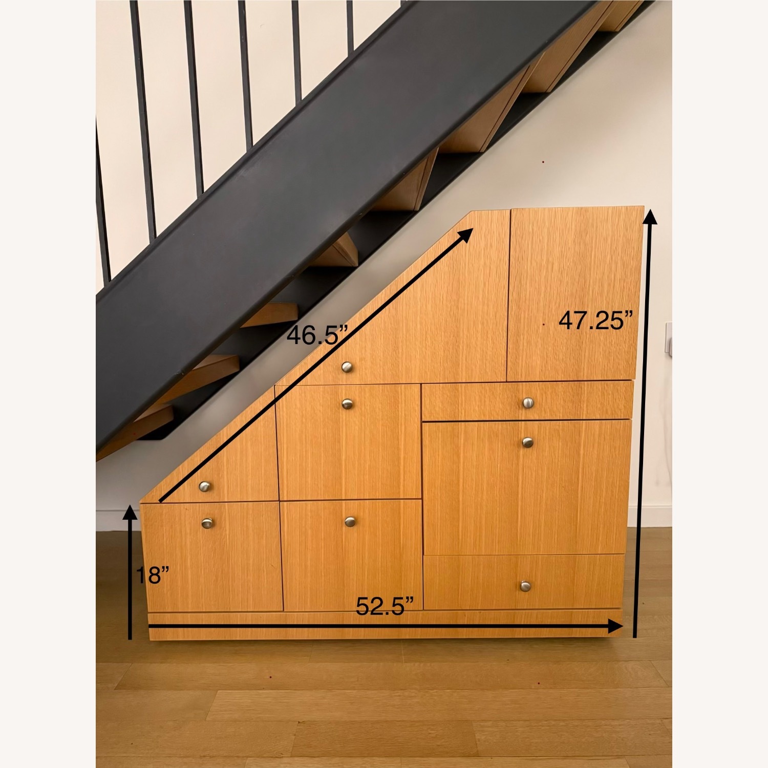 Natural Wood Slanted Sideboard - image-3