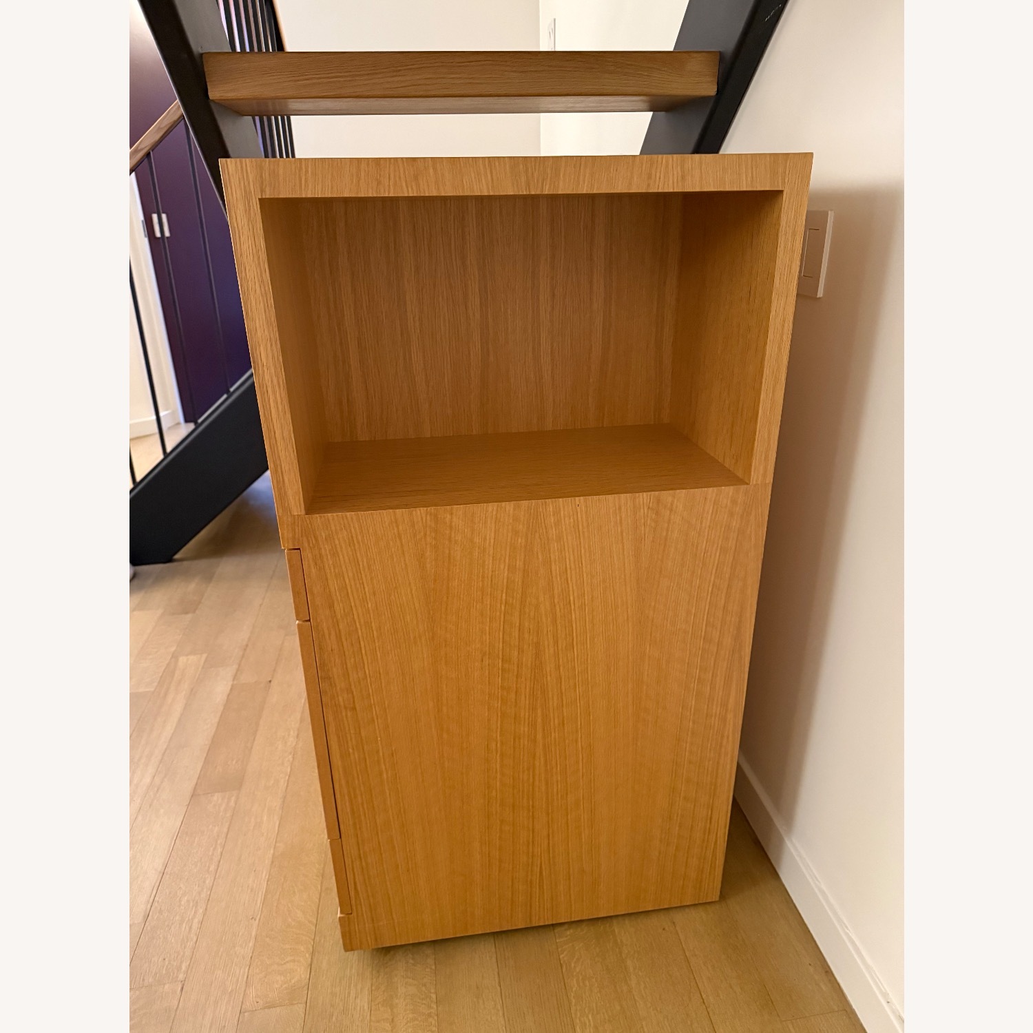 Natural Wood Slanted Sideboard - image-9