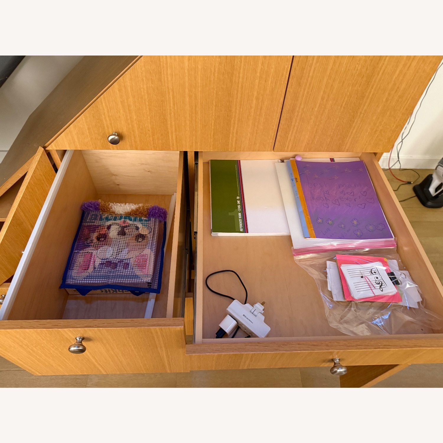 Natural Wood Slanted Sideboard - image-6