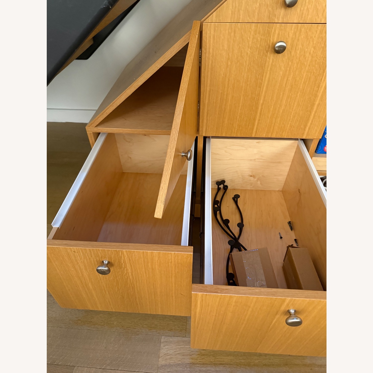 Natural Wood Slanted Sideboard - image-5