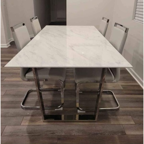 Used Hibbard Stone Top Dining Table With Chairs for sale on AptDeco