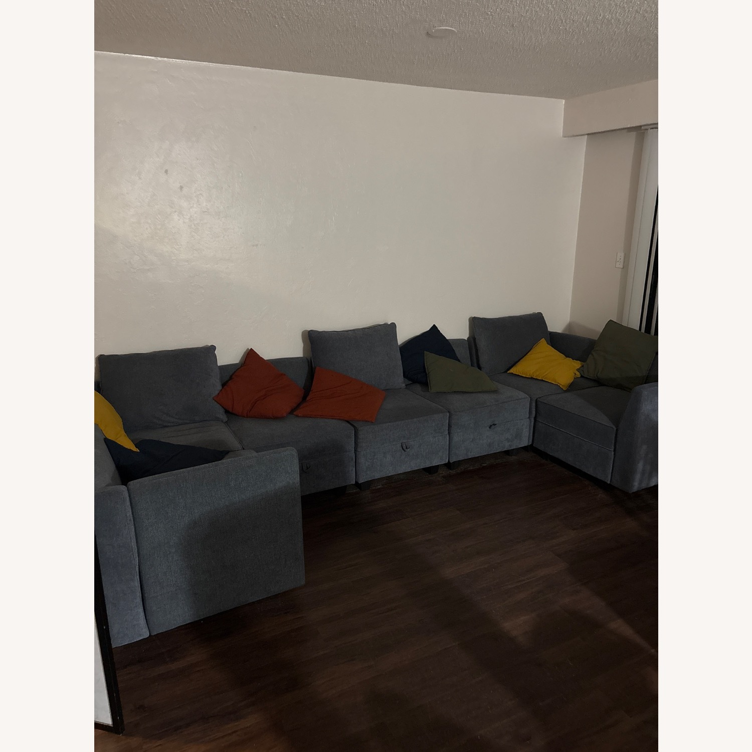 IKEA Blue Fabric 7 Piece Sectional - image-1