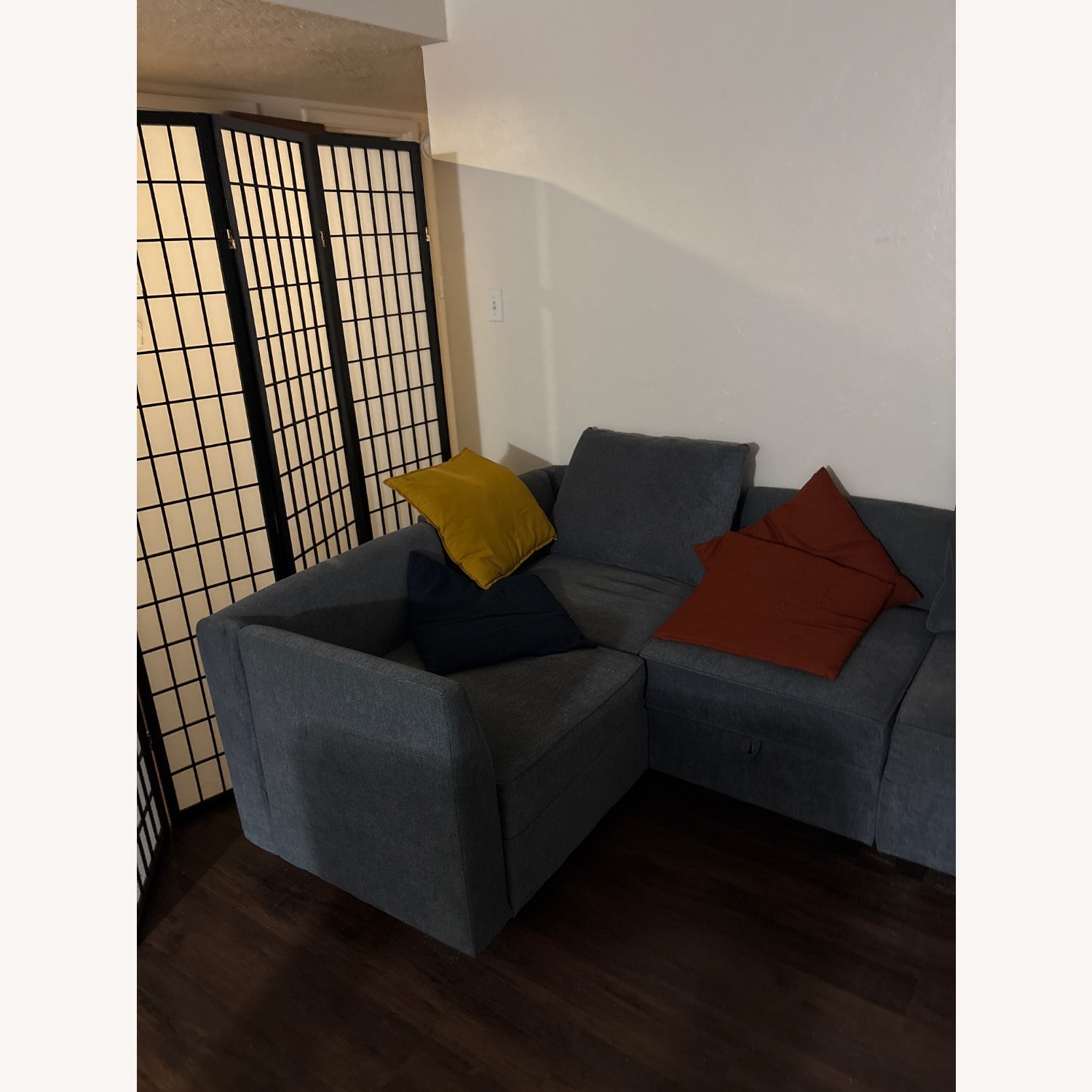 IKEA Blue Fabric 7 Piece Sectional - image-5