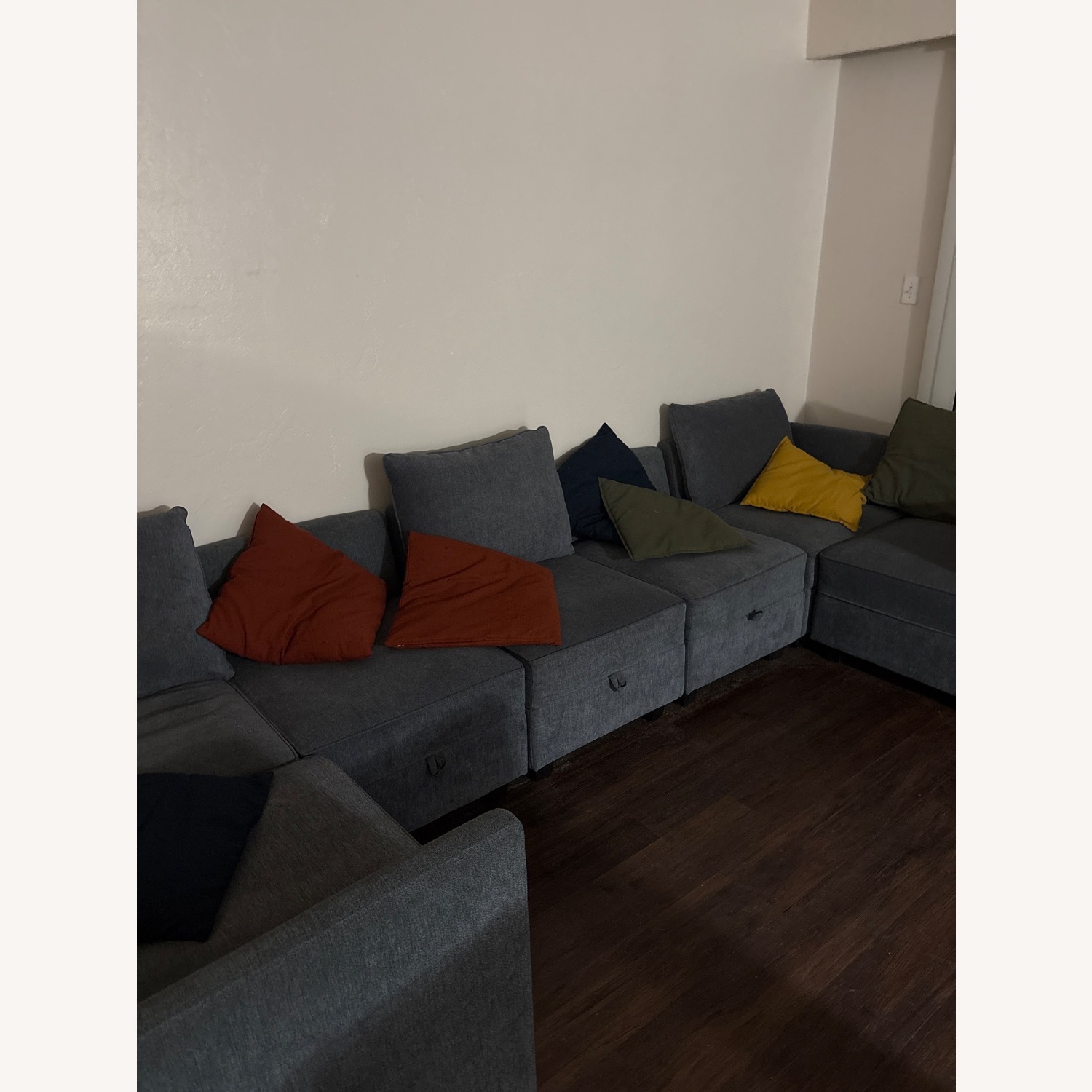 IKEA Blue Fabric 7 Piece Sectional - image-2