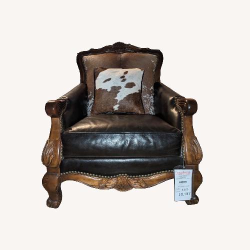 Used Dark Brown Leather Armchair for sale on AptDeco