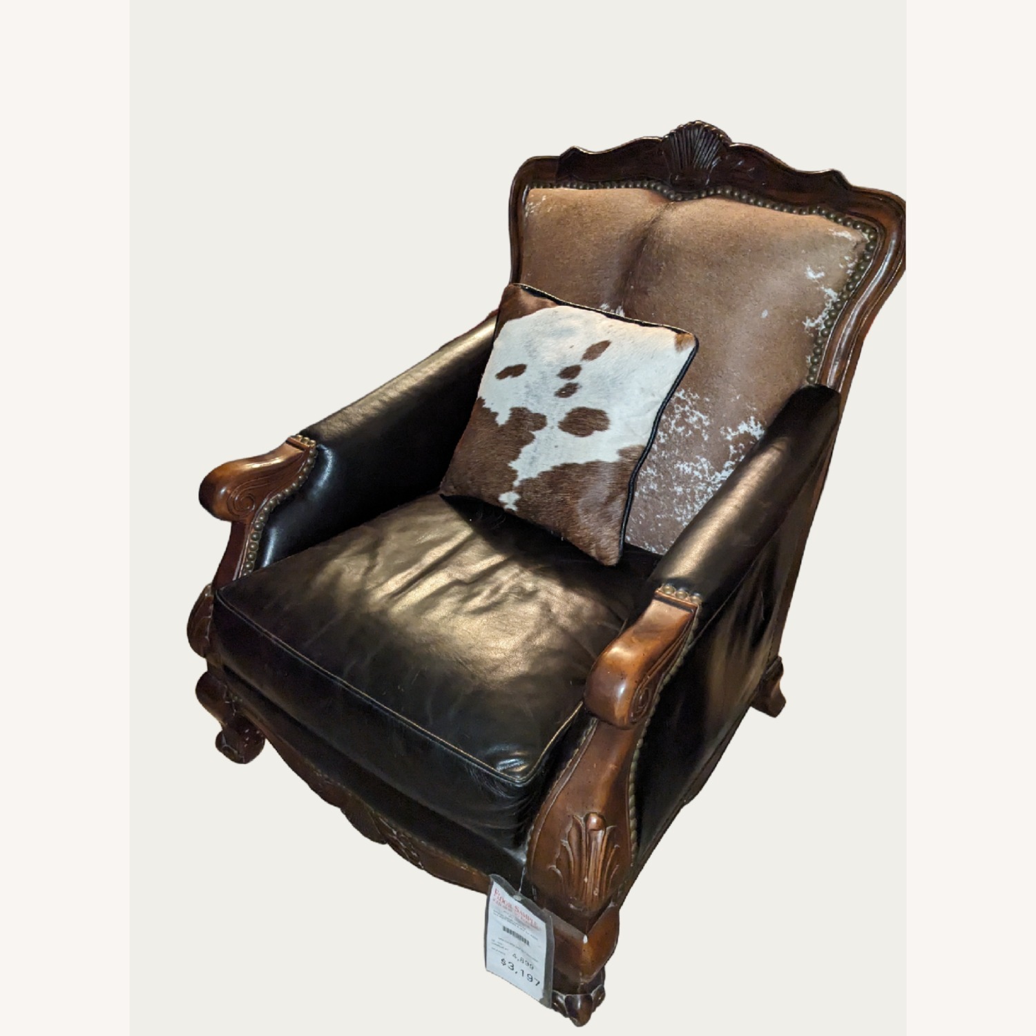Dark Brown Leather Armchair - image-2