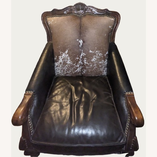 Used Dark Brown Leather Armchair for sale on AptDeco