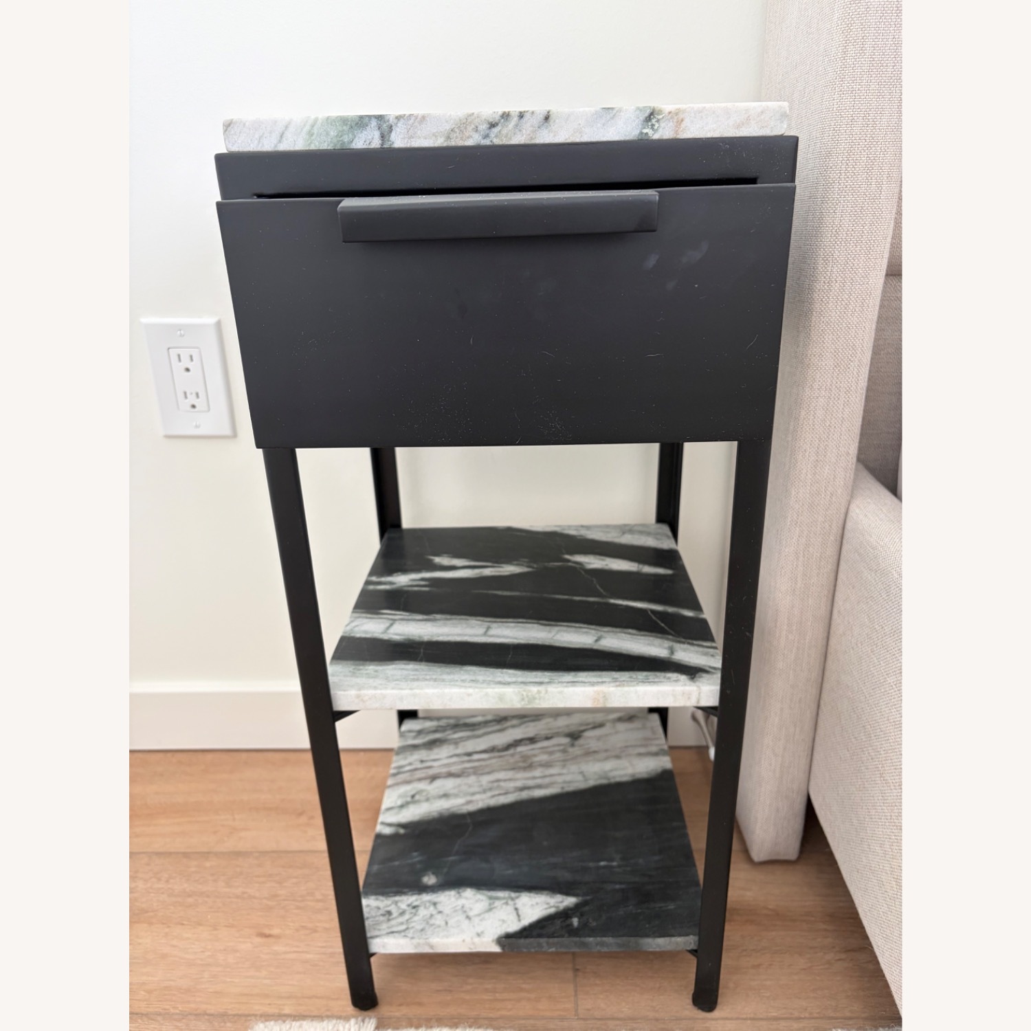 CB2 Kessi Black Marble Nightstands - image-1
