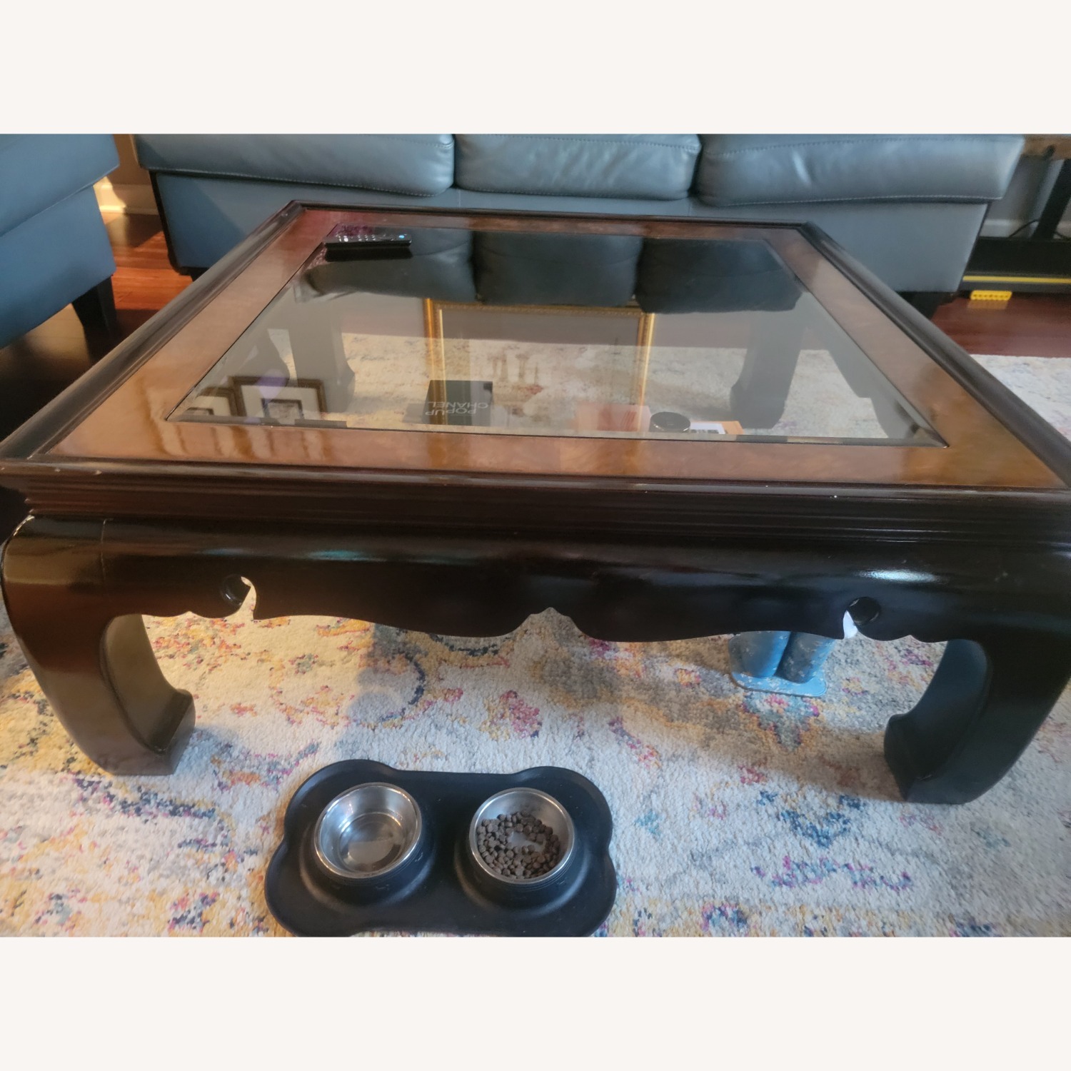 Dark Brown Wood Coffee Table - image-3