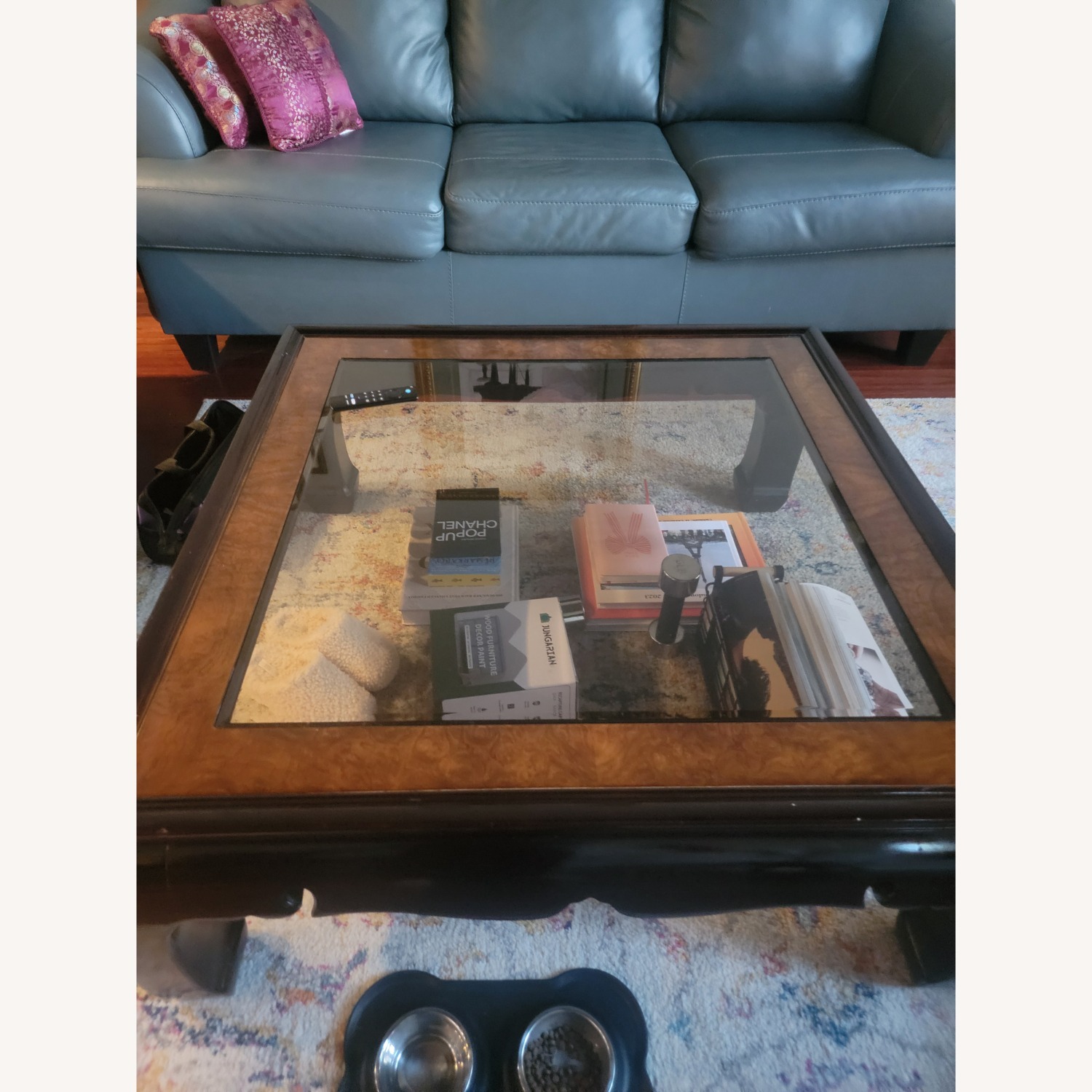 Dark Brown Wood Coffee Table - image-4