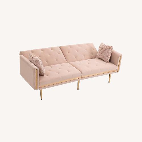 Used Pink Sofa With Pillows  for sale on AptDeco