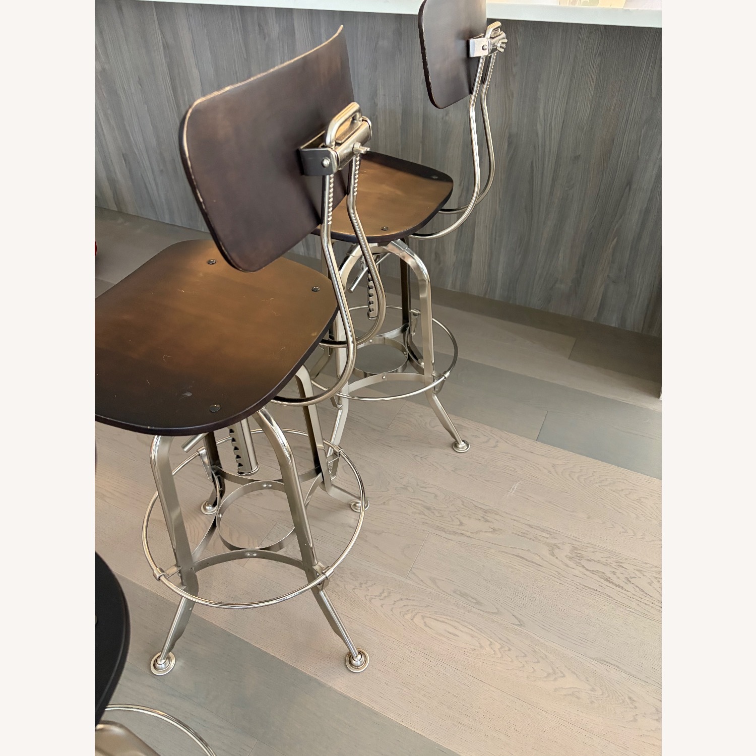 Restoration Hardware Toledo Dark Brown Wood Stools - image-2