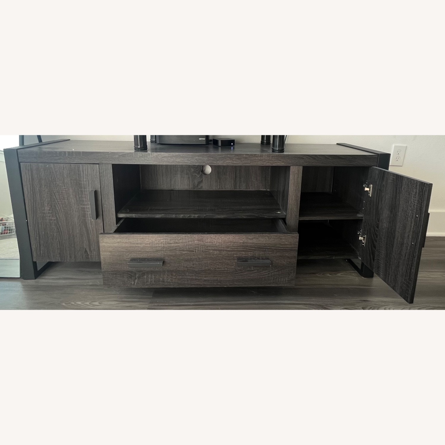 Dark Brown & Black TV Stand - up to 60" - image-3
