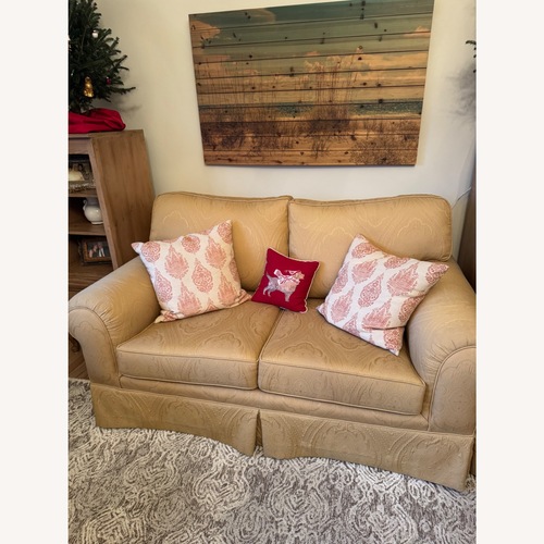 Used Gold Fabric Loveseat for sale on AptDeco