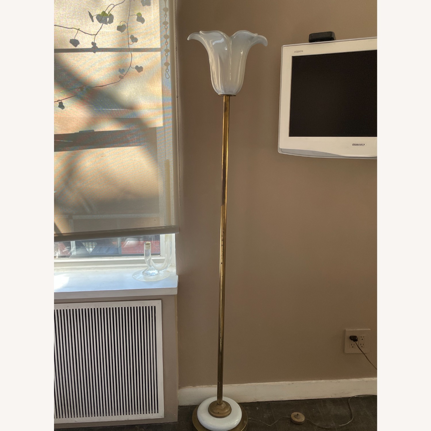 White Metal Floor Lamp - image-1