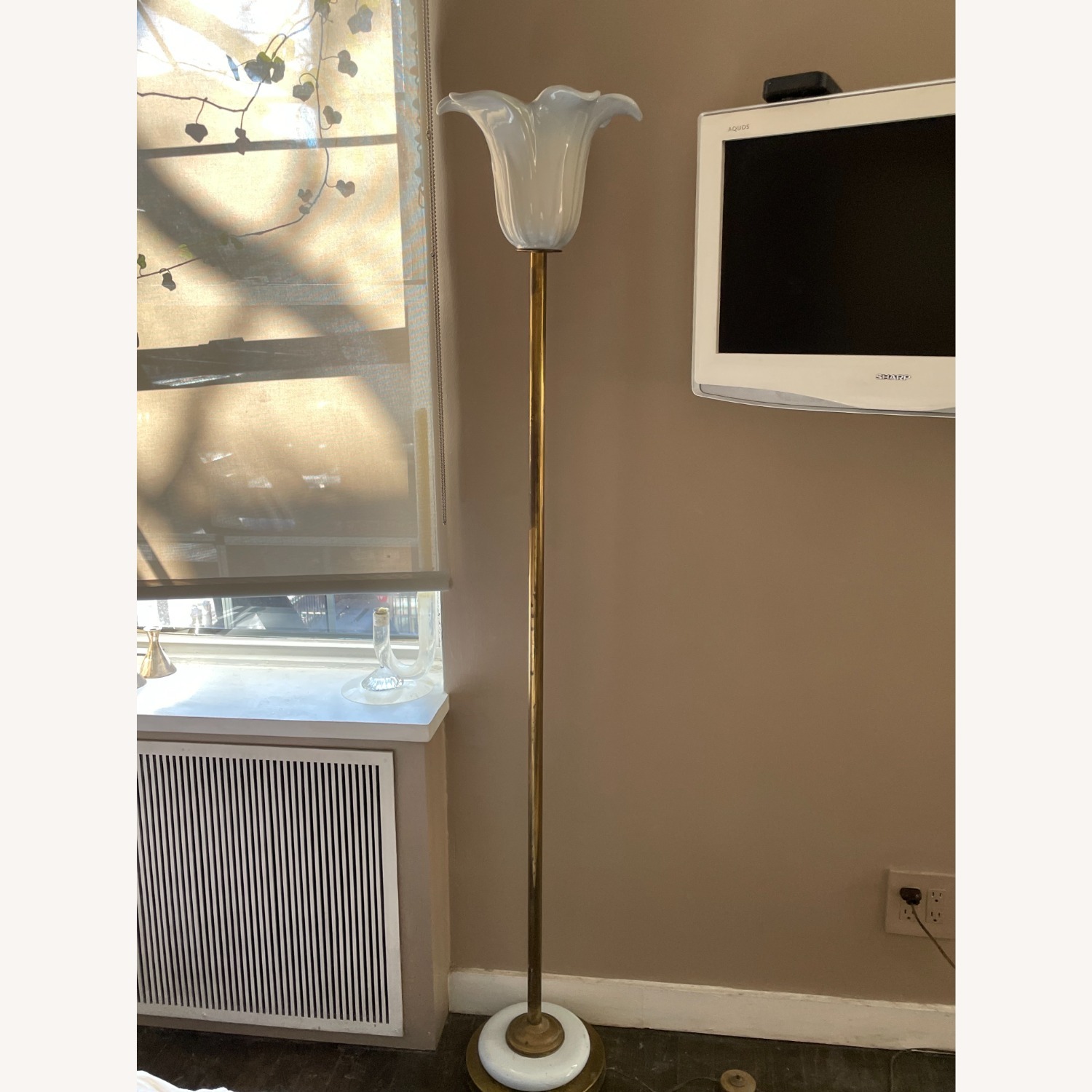 White Metal Floor Lamp - image-5