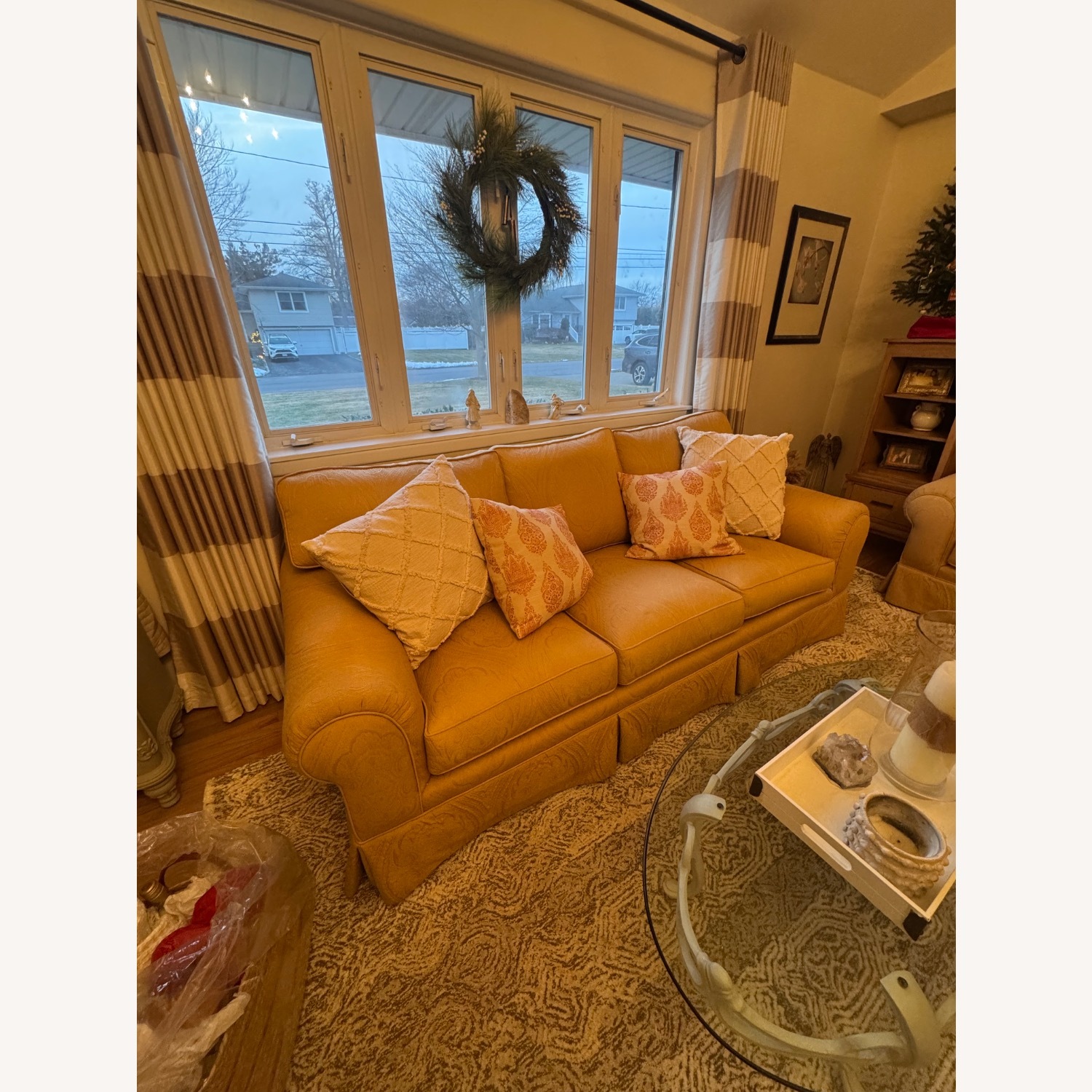 Gold Fabric 3+ Seater Sofa - image-2