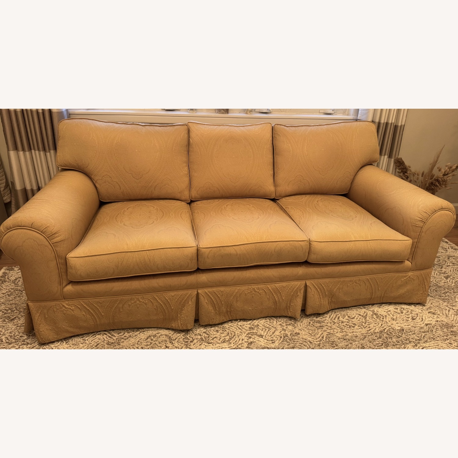 Gold Fabric 3+ Seater Sofa - image-4