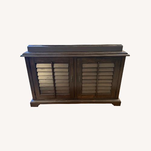 Used Dark Brown Wood Media Storage for sale on AptDeco