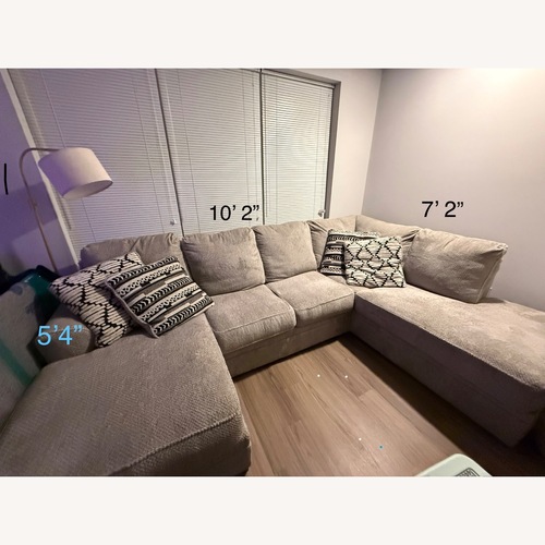 Used Chenille 2-Piece U-Shaped Sectional Sofa W Chaise for sale on AptDeco