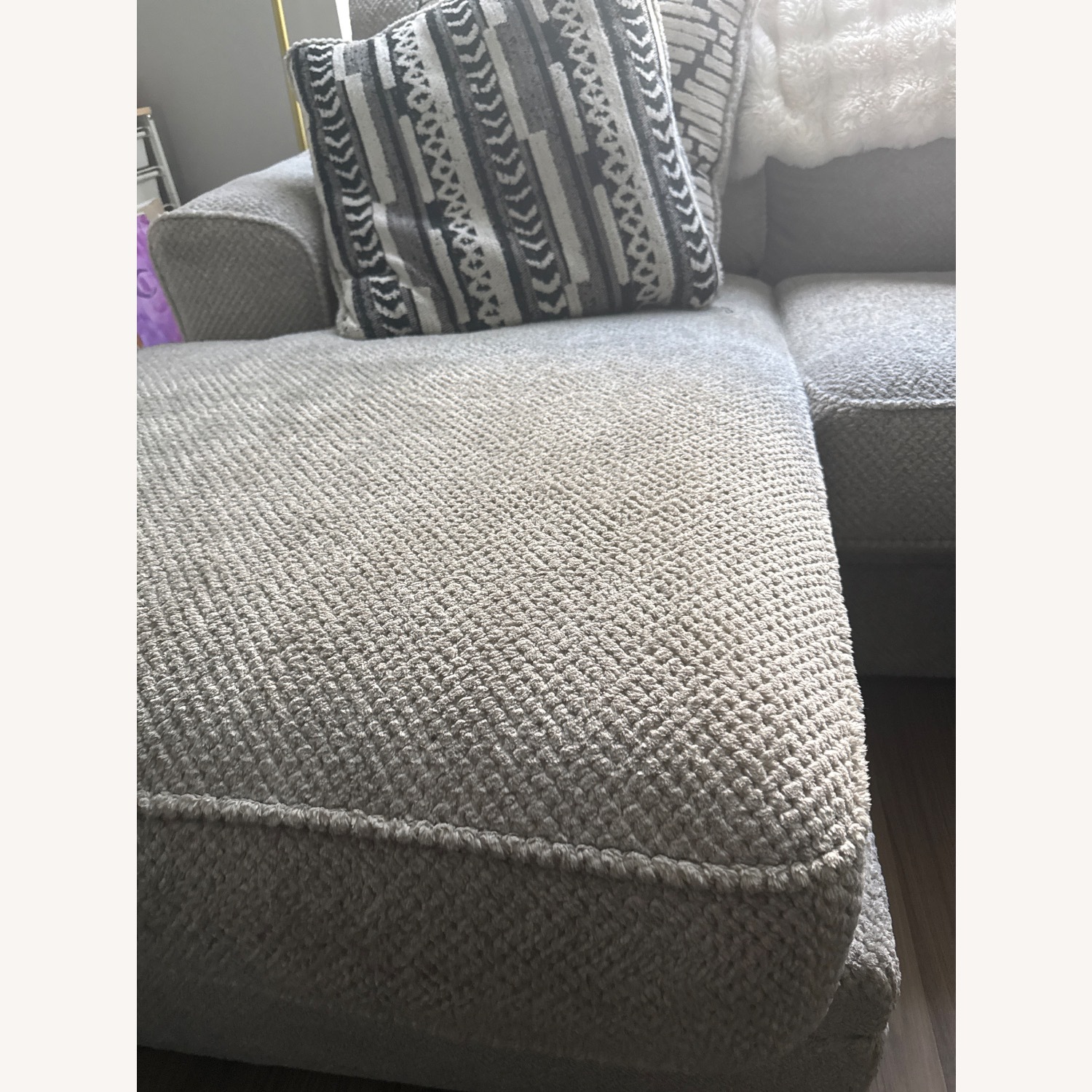 Chenille 2-Piece U-Shaped Sectional Sofa W Chaise - image-2