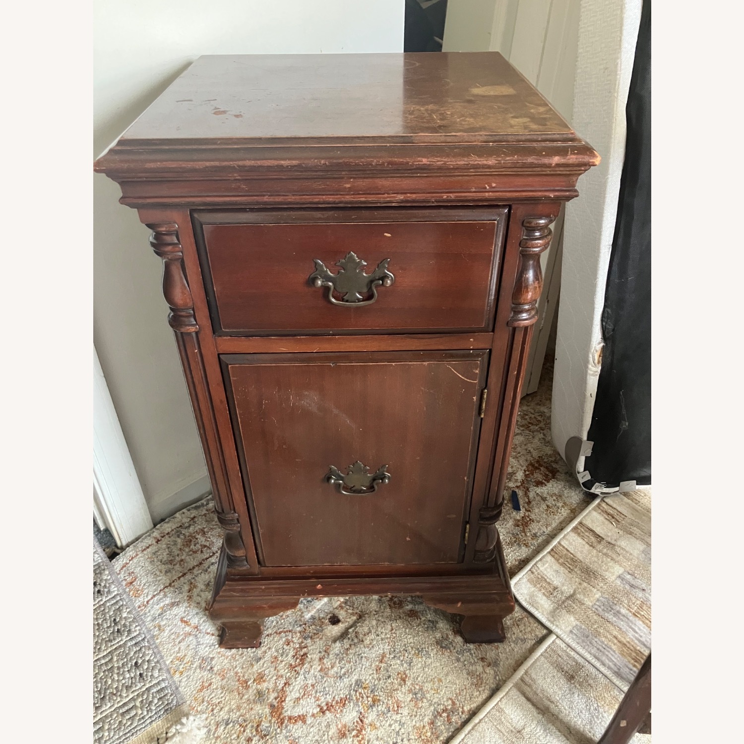 Vintage/Antique Finds Dark Brown Wood Nightstands - image-1