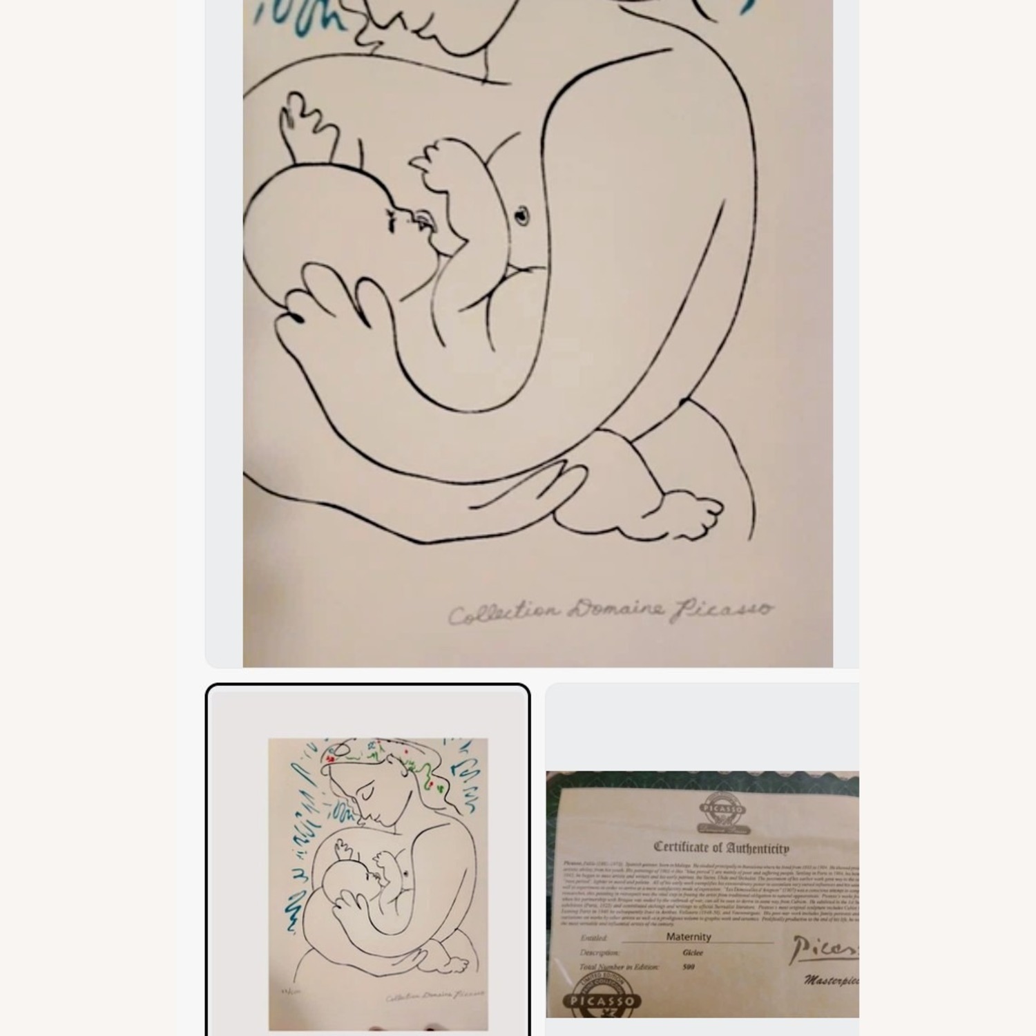 Maternity Picasso Signed With Certificate - image-3