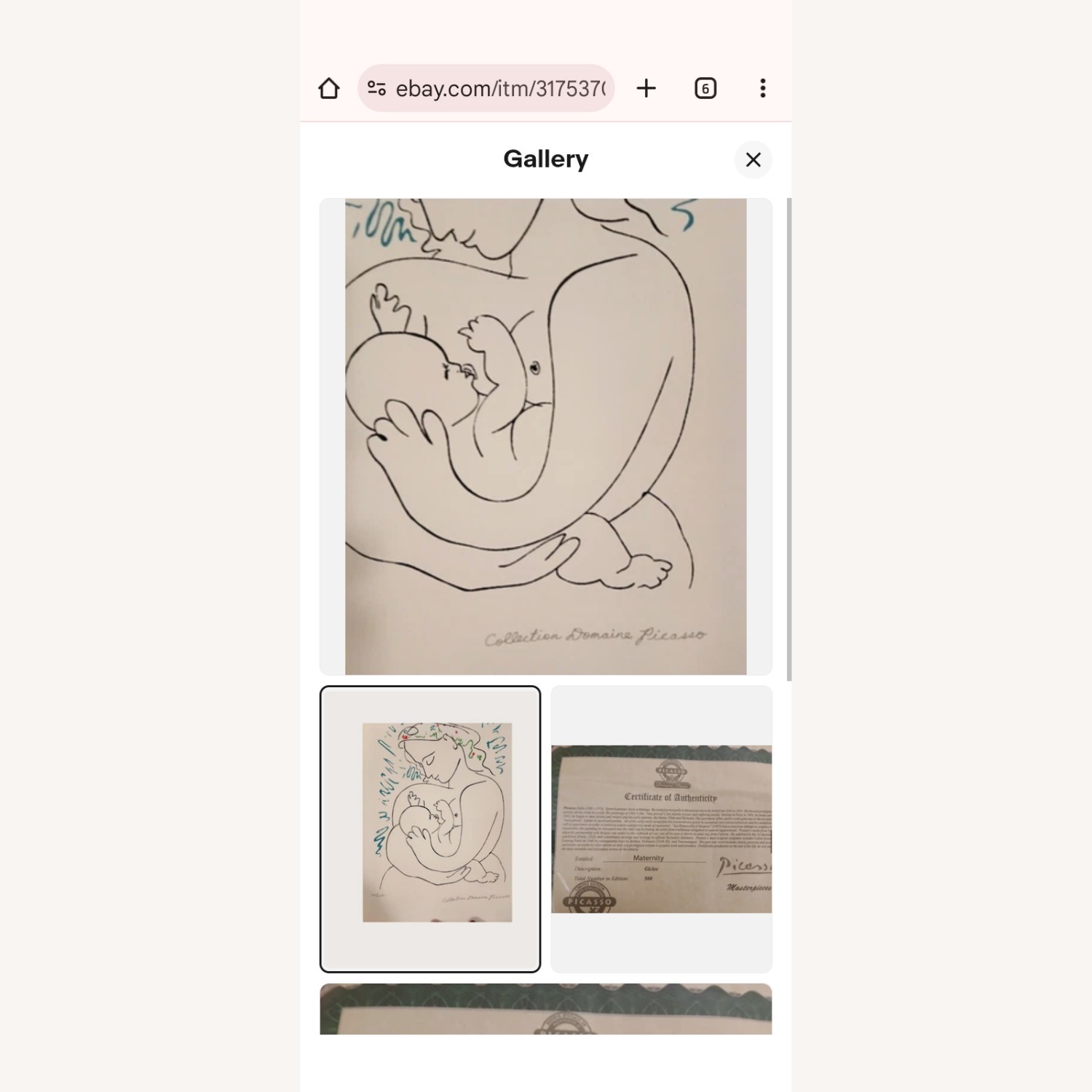 Maternity Picasso Signed With Certificate - image-4