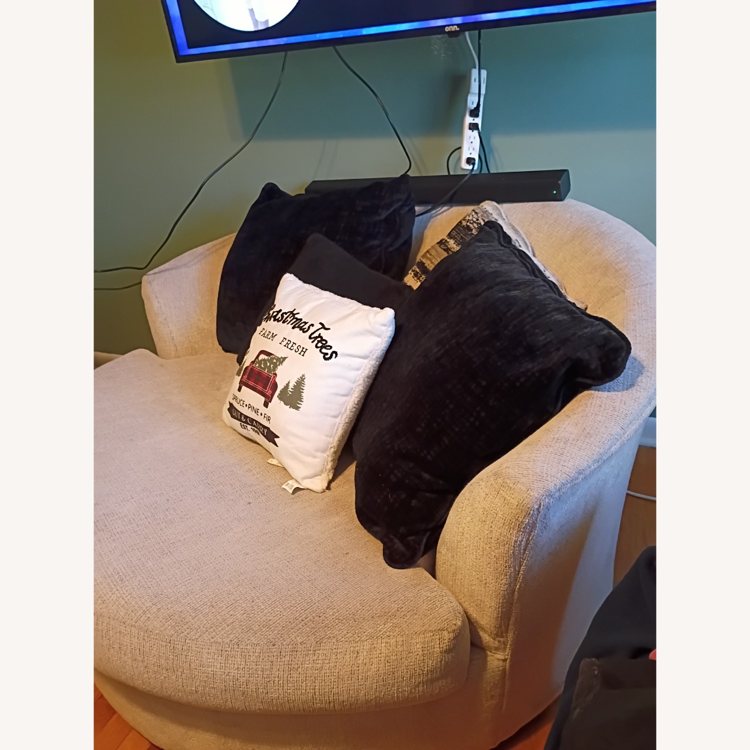 Ashley Furniture Natural Fabric Armchair - image-2