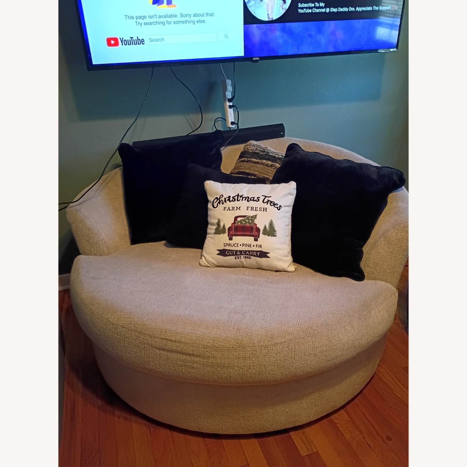 Ashley Furniture Natural Fabric Armchair - image-1