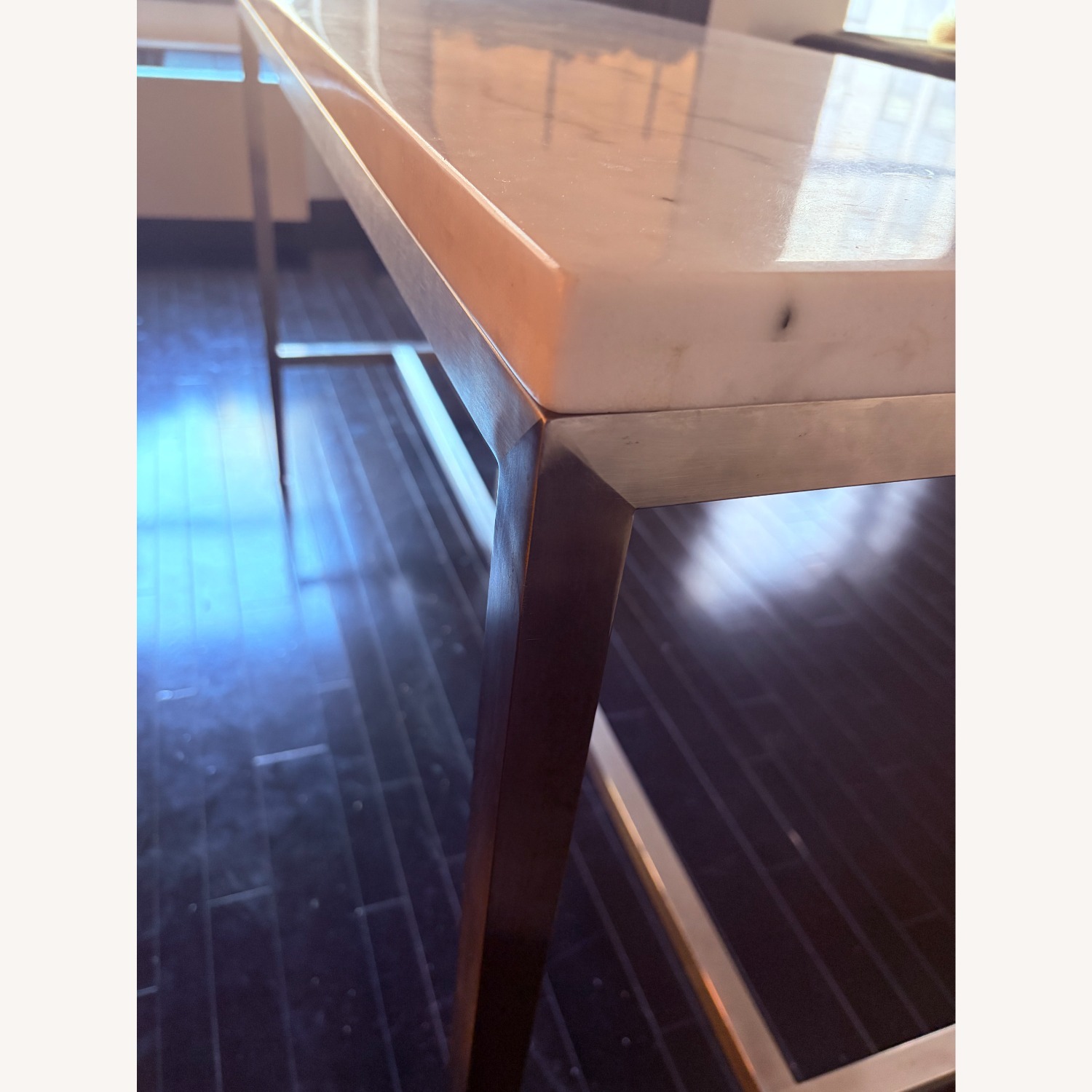 White Marble Kitchen Island - image-4