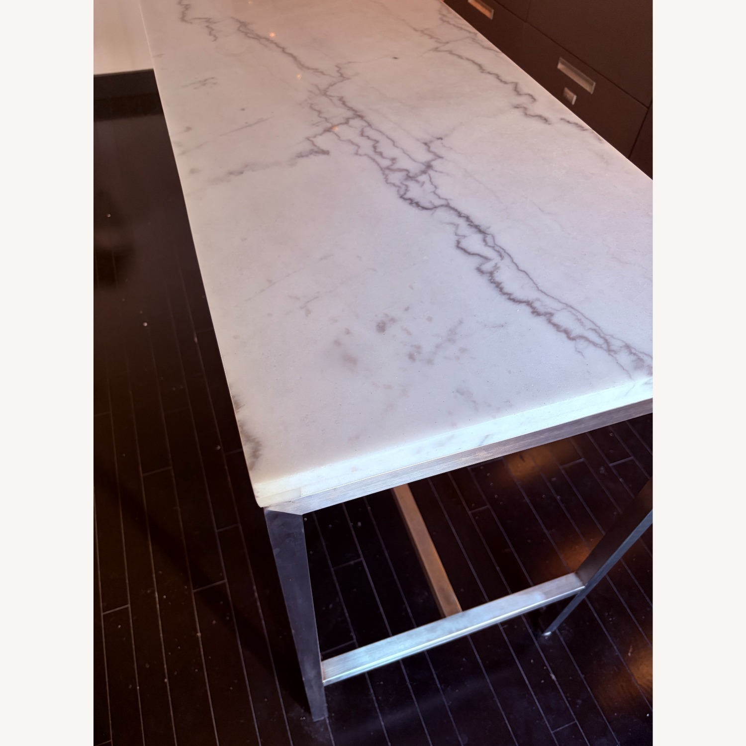 White Marble Kitchen Island - image-6
