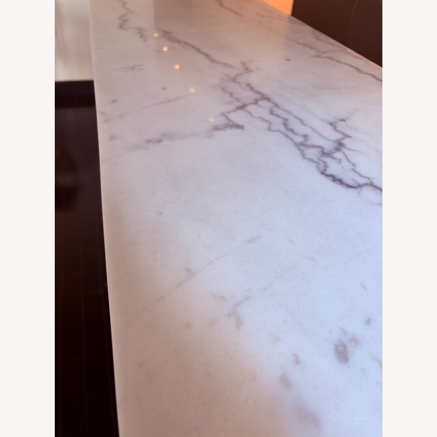 White Marble Kitchen Island - image-2