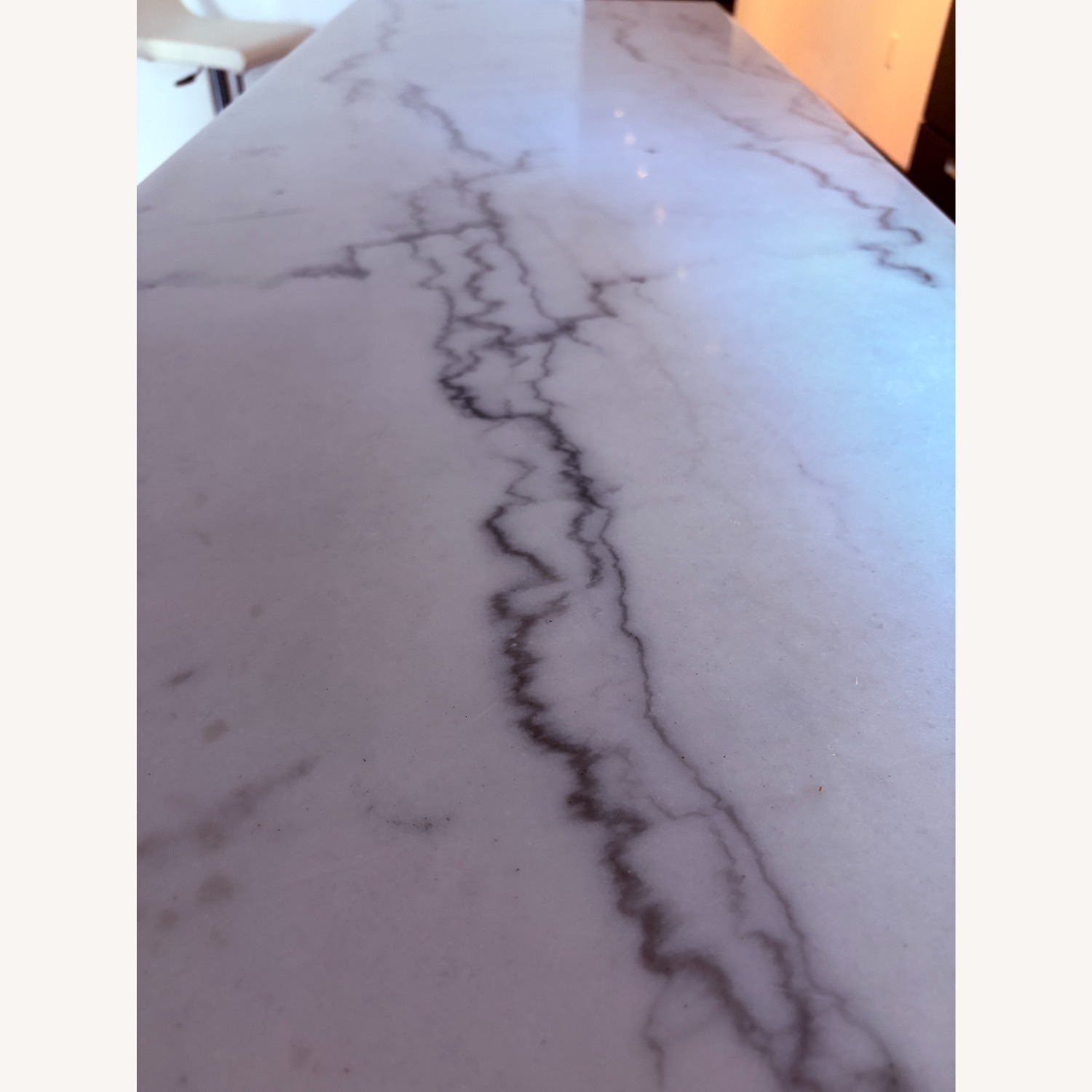 White Marble Kitchen Island - image-3