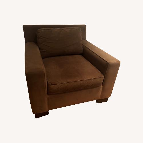 Used West Elm Dark Brown Velvet Accent Chair for sale on AptDeco