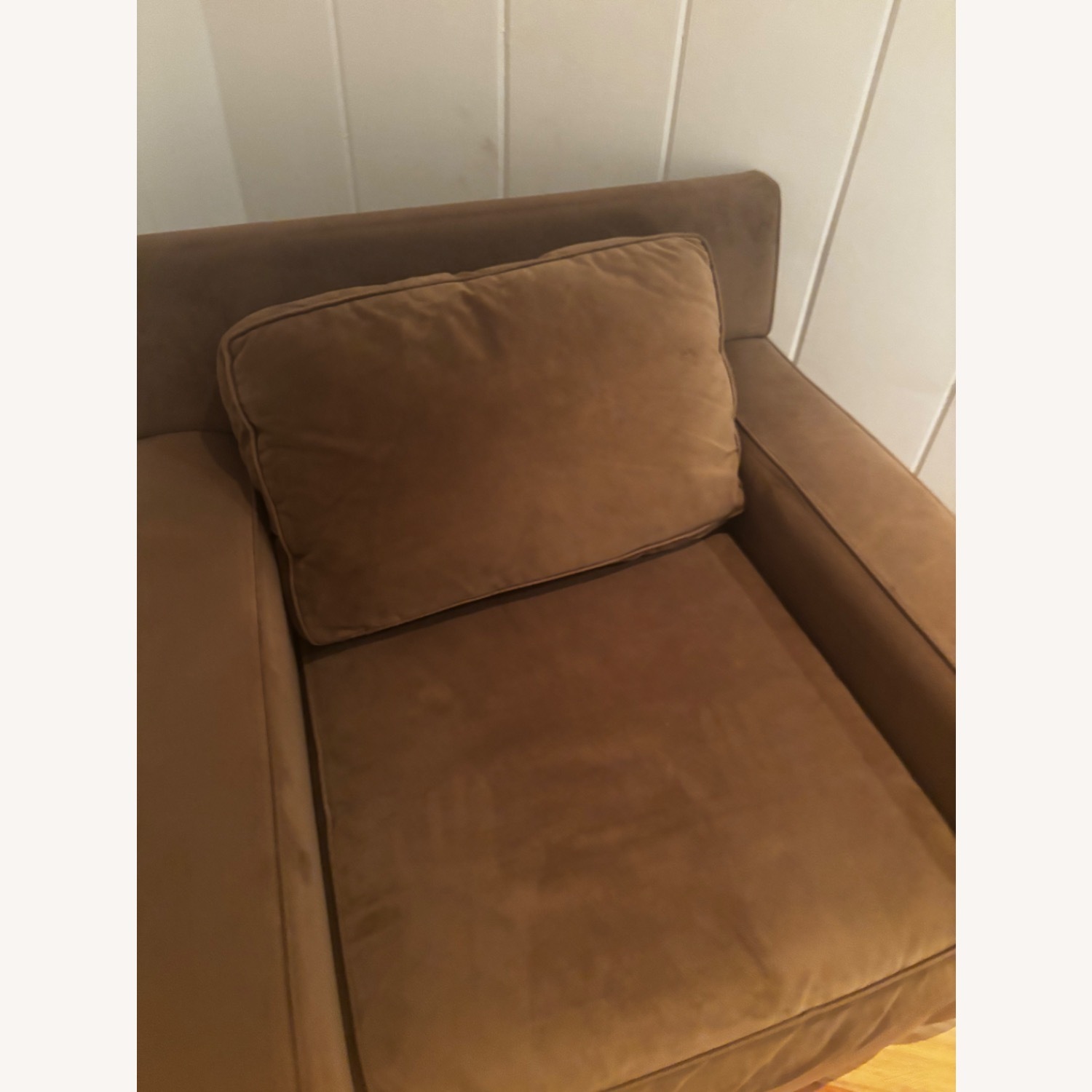 West Elm Dark Brown Velvet Accent Chair - image-2