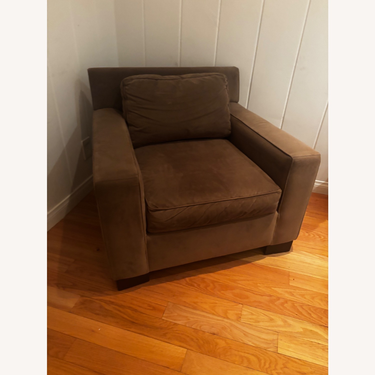 West Elm Dark Brown Velvet Accent Chair - image-1