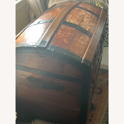 Used Vintage/Antique Finds Dark Brown Wood Chest for sale on AptDeco