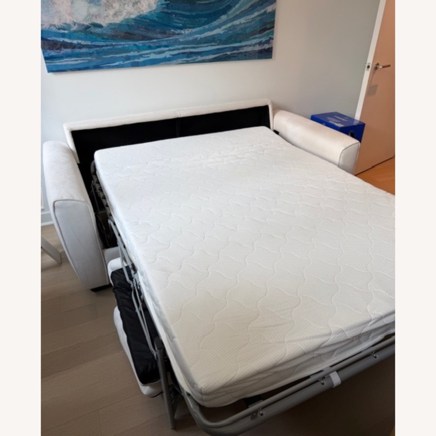 Azurine White Sleeper Sofa (Full) - image-8