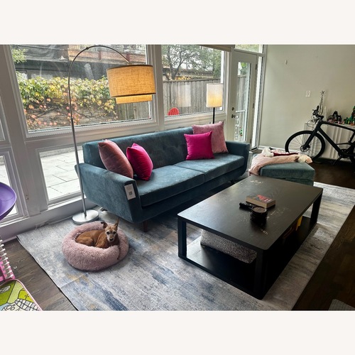 Used Joybird Hughes Blue Fabric 3+ Seater Sofa for sale on AptDeco