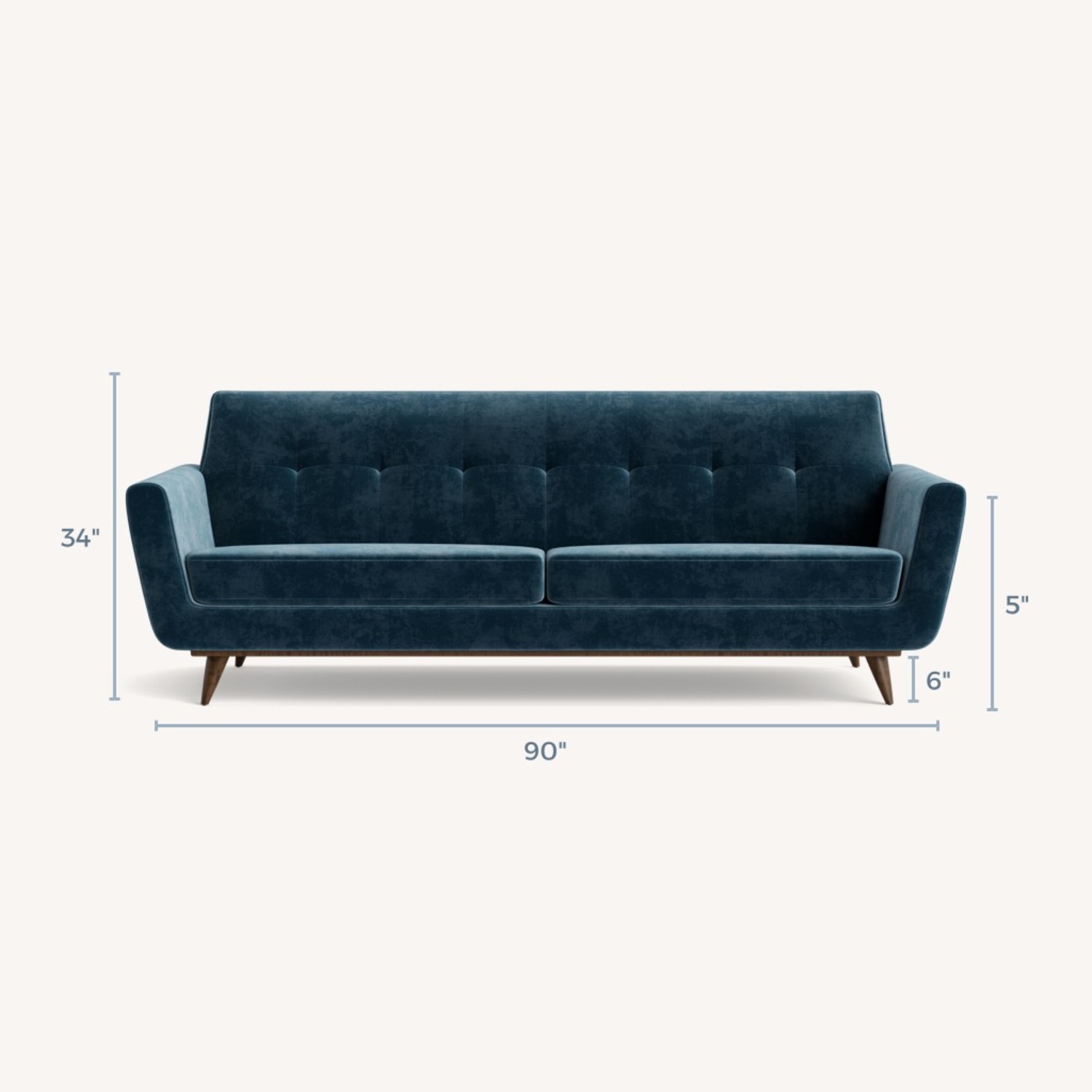 Joybird Hughes Blue Fabric 3+ Seater Sofa - image-6