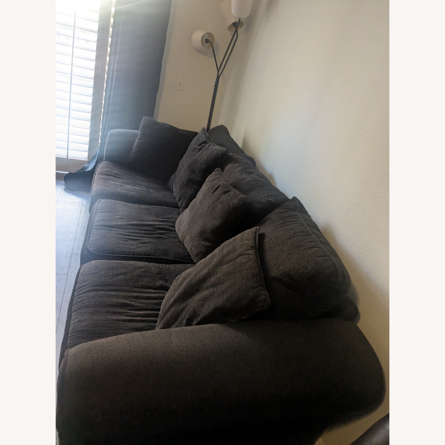 Sealey Dark Brown Fabric 3+ Seater Sofa - image-2