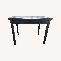 Black Wood Desk with 2 Drawers