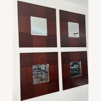 Crate & Barrel Dark Brown Wood Wall Mirror