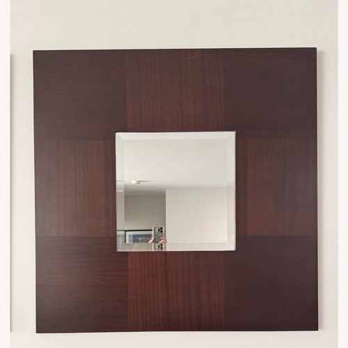 Used Crate & Barrel Dark Brown Wood Wall Mirror for sale on AptDeco