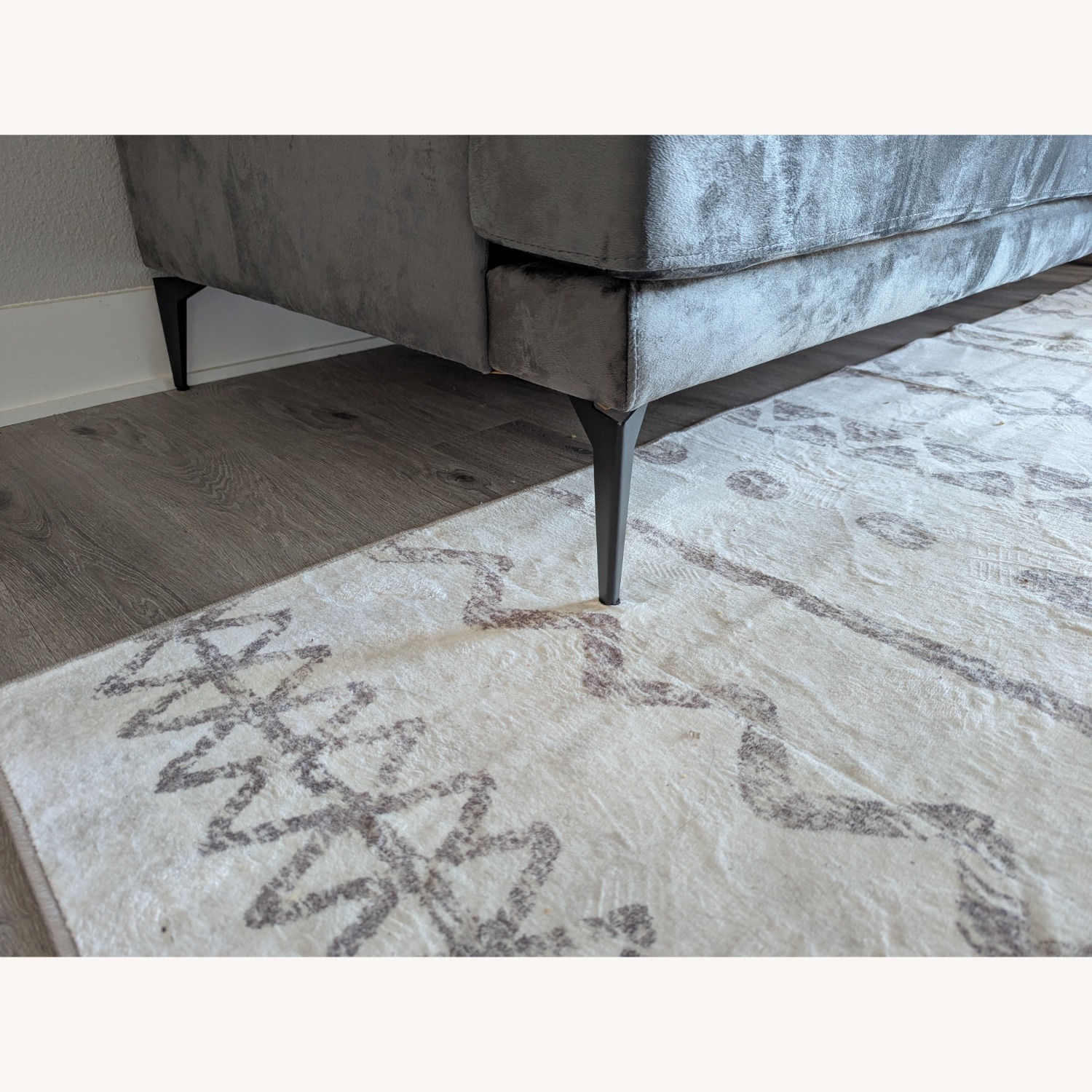 Dark Gray Velvet 2 Seater Sofa - image-3