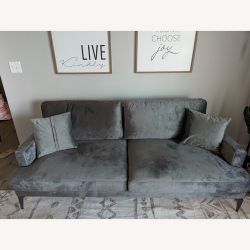 Used Dark Gray Velvet 2 Seater Sofa for sale on AptDeco