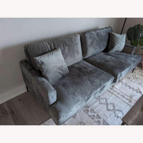 Used Dark Gray Velvet 2 Seater Sofa for sale on AptDeco