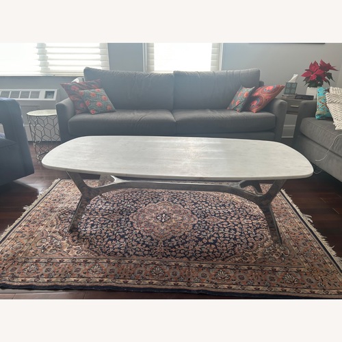 Used Crate & Barrel White Marble Coffee Table for sale on AptDeco